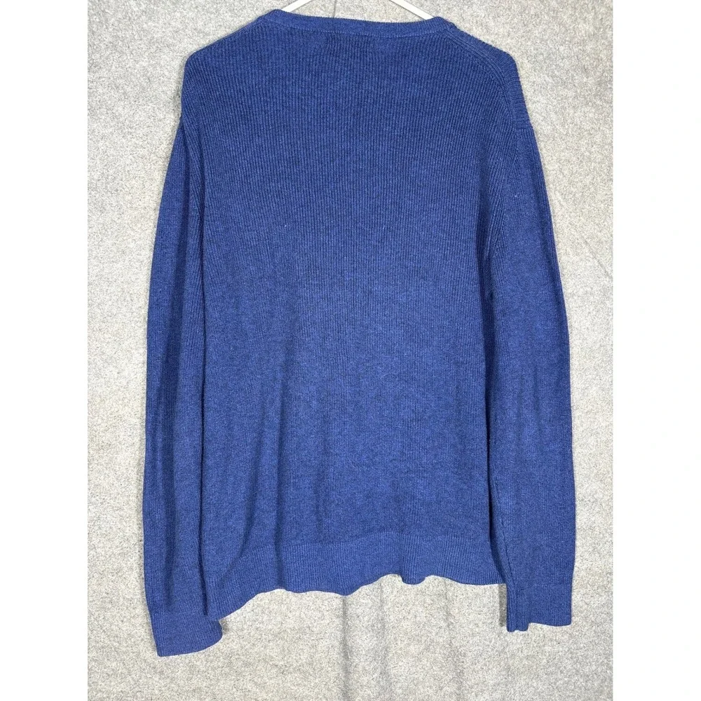 Banana Republic Supima Cotton Ribbed Sweater Mens Large Blue Crew Neck Pullover